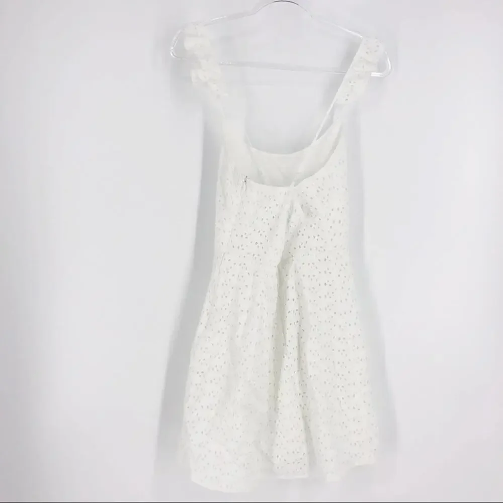 JACK by BBDakota White Eyelet Ruffle Mini Dress S - Picture 9 of 9